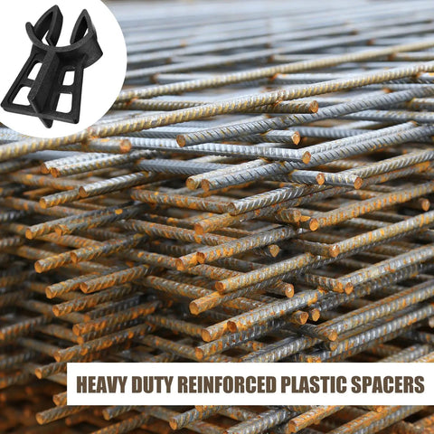 Heavy duty rebar stack with insert showing 200 Pieces Rebar Chairs Plastic Heavy Duty Spacers For Concrete Forming Fits Bar Sizes 3 To 5