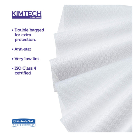 Pure Disposable Wiper With W4 Dry, 12 Inch By 12 Inch White Heavy Duty, Anti Static, Low Lint, ISO Class 4 Cleanroom Certified