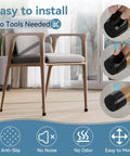 24 Pack Extra Small Silicone Felt Chair Leg Floor Protectors For Hardwood And Tile on a chair in a minimal room setting.