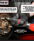 Three Eighths Inch Drive Manual Reversible Impact Driver Kit With Flathead Bits Five Sixteenths And Three Eighths Inch in use on rusted bolts