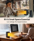 Ceramic Personal Space Heater For Office Desk And RV, Fast 3 Second Ceramic Instant Heat, Keeps You Toasty, 1000W And 700W Low Wattage