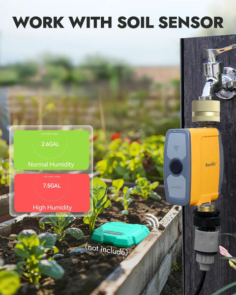 WiFi Water Timer For Garden Hose, Smart Hose Timer With App And Voice Control, Weather Based Rain Delay, Brass Inlet on Tap