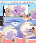 Easy Peasy Beginner Punch Needle Kit For Adults with tutorial video and tools, featuring octopus design on linen
