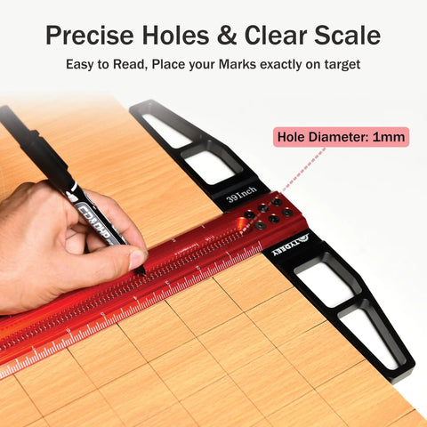Pro Grade Aluminum T Square Ruler For Woodworking And Carpentry Precision 31 Inch T Type Layout Tool With Scriber CNC