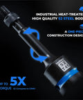 Top Shelf 1/2 Inch Drive T50 Torx Impact Sockets 2 Piece Set Built From Heavy Duty S2 Alloy Steel close-up view showing one-piece design.