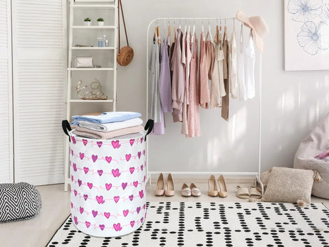 Round Laundry Basket Storage Bin For Home And Nursery, Super Lightweight Hamper With Cute Minimalist Vibe, Kid Friendly And Office Decor Ready, 19.7 Inches High By 15.7 Inches Diameter, Holds 30 Plus Clothes, Great Gift in a bedroom setting