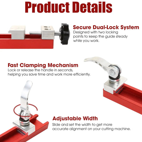 Adjustable Circular Saw Guide Rail Aluminum Alloy Universal Base Jig For Precision Milling And Edge Woodworking close-up features