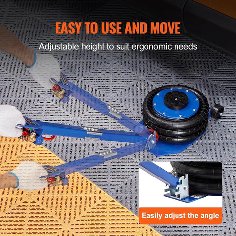 Heavy Duty Three Ton Air Jack With Triple Bag Design And Six Steel Pipes Delivers Rock Solid Stability For Lightning Fast 6600 Pound Car Lifts Under Five Seconds With Comfort Swing Handles