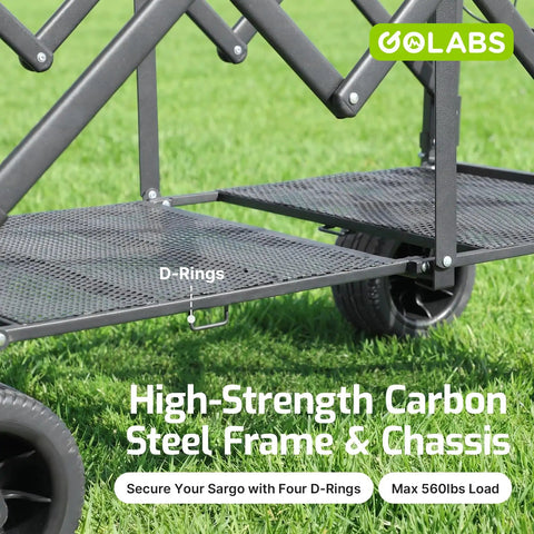Beefy Heavy Duty Garden And Beach Wagon Cart With Brakes Expands To 280L Storage 560 Lbs Load 7x4 All Terrain Wheels