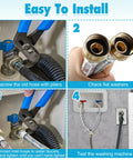 Step-by-step installation guide of Y Hose Connector for Washing Machines 1 ft Stainless Steel Braided Splitter with fittings