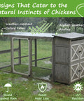 Expandable Two Story Chicken Coop With Six Nesting Boxes And Connectable Outdoor Run For Backyard Flock Expansion Asphalt Roof Mesh And Oxford Cover Three Perches Modular Design