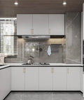 Modern kitchen with Six Pack 5 Inch Champagne Bronze Cabinet Handles 128mm Brushed Brass Kitchen Cabinet Pulls For Cupboards and Drawers