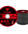 Heavy Duty 6 Inch Cut Off Wheels For Metal And Stainless Steel 25 Pack 7 8 Arbor Type 1 Angle Grinder Blades displayed in stack.