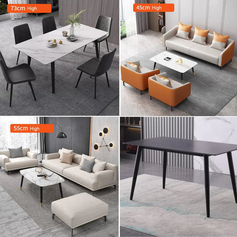 Built Tough Adjustable Height Steel Table Legs, Hella Sturdy Heavy Duty Metal Frame Designed For Any Diy Dining Table or Home Office Desk Project With Protective Rubber Floor Glides in various settings.