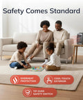 Family playing by Portable Ceramic Space Heater With Tip Over Safety And Overheat Protection, 1500W Two Heat Settings And Thermostat