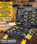 Magnetic Screwdriver Set With Case 43 Piece Including Slotted Phillips Hex Pozidriv Torx And Precision Drivers seen in open case