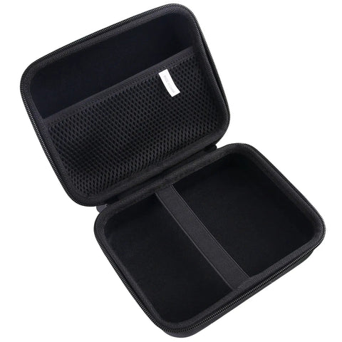 Rugged Hard EVA Carrying Case For Borescope Endoscope Camera Fits MugEasy Daxiongmao DEPSTECH, open black EVA case interior with mesh pocket