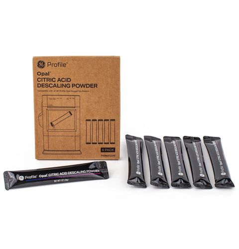 GE Profile Opal citric acid descaling powder kit, six sachets (6-pack) for Nugget ice makers.