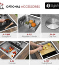 Badass Hella Insulated Workstation Sink For Outdoor Kitchen Bar Station With Deep Stainless Bowl Includes Heavy Duty Lid Commercial Grade Strainer And Cutting Board Built Sick with drying rack, colander and cutting board accessories.