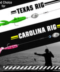 Texas rig and Carolina rig setups with Egg Shaped Lead Fishing Weights Kit 20 Pieces One Tenth Ounce Oval Sinker for bass fishing.