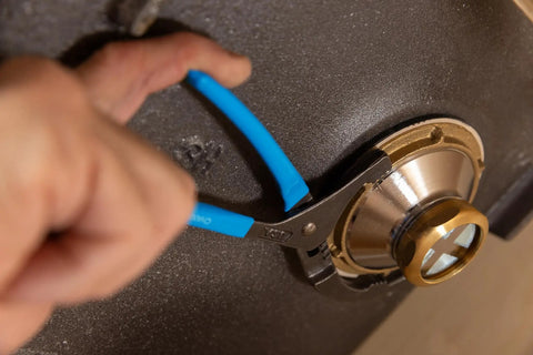 Using Oil Filter And PVC Plier 209 with Adjustable Four Position Grip Nine Inch on a filter fitting