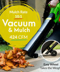 3 In 1 Leaf Blower Vacuum Mulcher For Quick Yard Cleanup With 10 Amp Electric Motor And 10 Gallon Collection Bag Lightweight Powerful