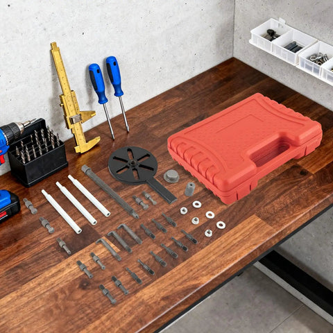 Killer 21 In 1 Bearing Puller Kit Heavy Duty Bearing Removal Tool Quenched Steel For Auto Repair Versatile Grip Gear Tie Rods Multifunction Disk Ready To Bust Through Stubborn Bolts Safely Nailed For Mechanics Want Badass Results In Garage Today, 21-piece kit in red case