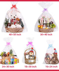 Big 30x40 Inch Clear Cellophane Bags 12 Pack for Gift Baskets and Party Favors, Easy Wraps for Graduation Birthday Baby Shower Weddings and Decorations, OPP Material Clear Gift Wrap