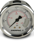 G2534R Hydraulic Pressure Gauge Center Rear Mount 2.5 Inch Face One Quarter NPTF 0 To 6000 PSI 0 To 400 Bar Silver