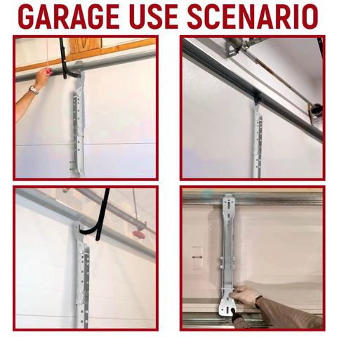 Adjustable Garage Door Reinforcement Bracket With Two Piece Design Extending 18 21 24 Inches Galvanized Steel Construction in use