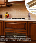Antique Brass Zinc Alloy Cabinet Pulls 3 Inch Hole Center 76mm shown on kitchen cabinets, featuring heavy-duty zinc alloy material.