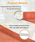 Close-up of 20x26 Ft Sun Shade Sail Canopy For Outdoor Patio And Deck In Rust Red Rectangle Shade Cloth Made From 185GSM HDPE
