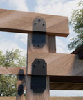 Beefy Heavy Duty Pergola Brackets 4 Pack Black 6 Inch Steel Z Angle Joist Ties for Wood DIY Projects installed on wood beams