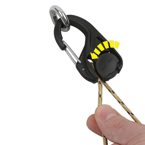 CamJam Cord Tightener With Carabiner Clip For Camping And Outdoor Tying Down Gear Knot Free Rope Tensioner Durable Cam Mechanism