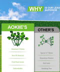 Comparison of AOKIIE's boxwood hedge wall panel with others showing leaf quality, material, and durability differences.