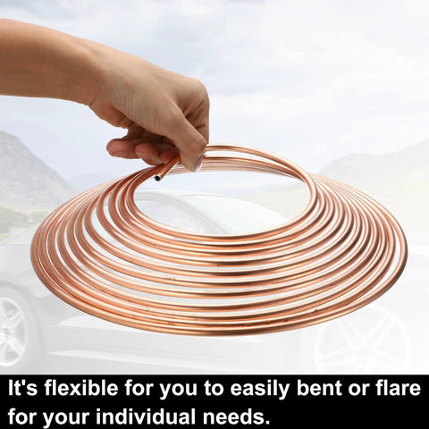 25 Ft 5/16 Inch Brake Line Tubing Kit Flexible Copper Coated With 16 Inverted Flare Fittings for automotive use