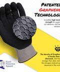 Light Cut Resistant Work Gloves With Graphene Fiber Construction For Everyday Tasks And Diy Heavy Duty Puncture And Abrasion Protection ANSI A1 Rated Large Size displayed with focus on graphene technology.