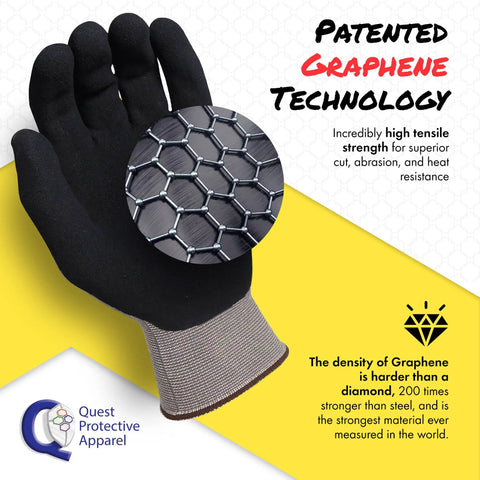 Light Cut Resistant Work Gloves With Graphene Fiber Construction For Everyday Tasks And Diy Heavy Duty Puncture And Abrasion Protection ANSI A1 Rated Large Size displayed with focus on graphene technology.