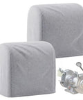 Top Shelf Two Pack Bench Grinder Covers Made From Soft Grey Cotton For Straight Up Dust Shield And Shop Ready Protection Sized 14.5x14.5x10 Inches.