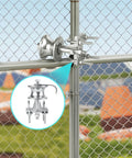 Heavy Duty Sliding Gate Rollers Two Pack With Galvanized Steel Track Wheels for 1-7/8 Inch Chain Link Fence Gates on 1-5/8 Inch Pipe Track installed