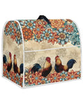 Boho Flower Chicken Pattern Mixer Cover For Stand Mixers And Small Appliances With Top Handle And Front Pocket Keepin It Clean Dustproof Polyester Kitchen Appliance Cover For Your Mixer Coffee Maker And More Two Sizes Small And Large showing floral design