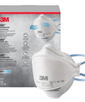 Box and single Particulate N95 Respirator 9205 Flat Fold Lightweight Non Valved 20 Count Pack NIOSH Approved