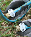 All Metal Garden Hose Repair Kit With Aluminum Mender Connectors And Zinc Clamps For Five Eighths And Three Quarters Inch Hoses