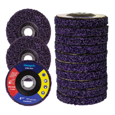 10 Pack 4.5 Inch Strip Discs For Angle Grinder With Seven Eighth Inch Arbor Rust Removal And Paint Stripping Wheels