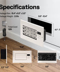 All In One Register Booster Vent Fan With Smart Thermostat And Remote, 6x10 In Opening, Adjustable Louver, 10 Speed Airflow Control