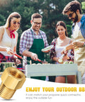 Brass propane reducer fitting, 1/4 in NPT male to 1/4 in inverted flare female, pipe adapter, set of 4