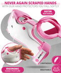 Knee And Elbow Pads For Adults Pink White Protective Gear PROTECT 1 With Wrist Guards Size L showcasing soft material