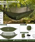 Go To Ultra Lightweight Travel Hammock With Pop Up Bug Net For Backpacking And Camping set up between trees.