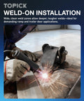 Beefy Weld On Trailer Hinges Set Of Four Heavy Duty Steel Gate And Dump Door Hinge Straps Built To Weld Direct To Frame For A Permanent Ultra Strong Connection Leaf Length Five And Three Eighths Inches Overall Width Four Inches welded on trailer hinge during installation