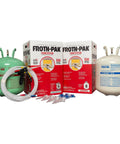 Top Shelf Closed Cell Spray Foam Insulation Kit Two Component Polyurethane Sealer with 15 Ft Hose and accessories for air gap blocking.